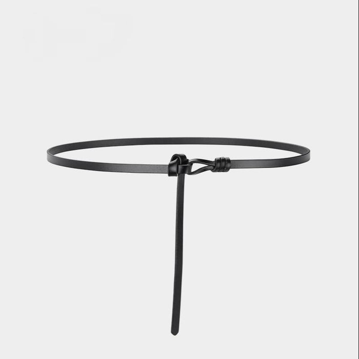 New Style Perforated Knotted Thin Belt, Versatile Small Suit Dress Accessories