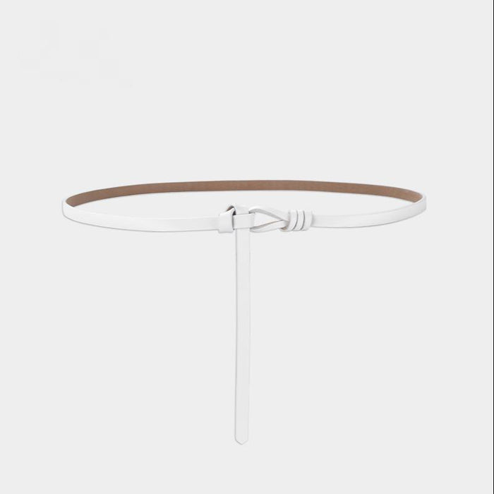 New Style Perforated Knotted Thin Belt, Versatile Small Suit Dress Accessories