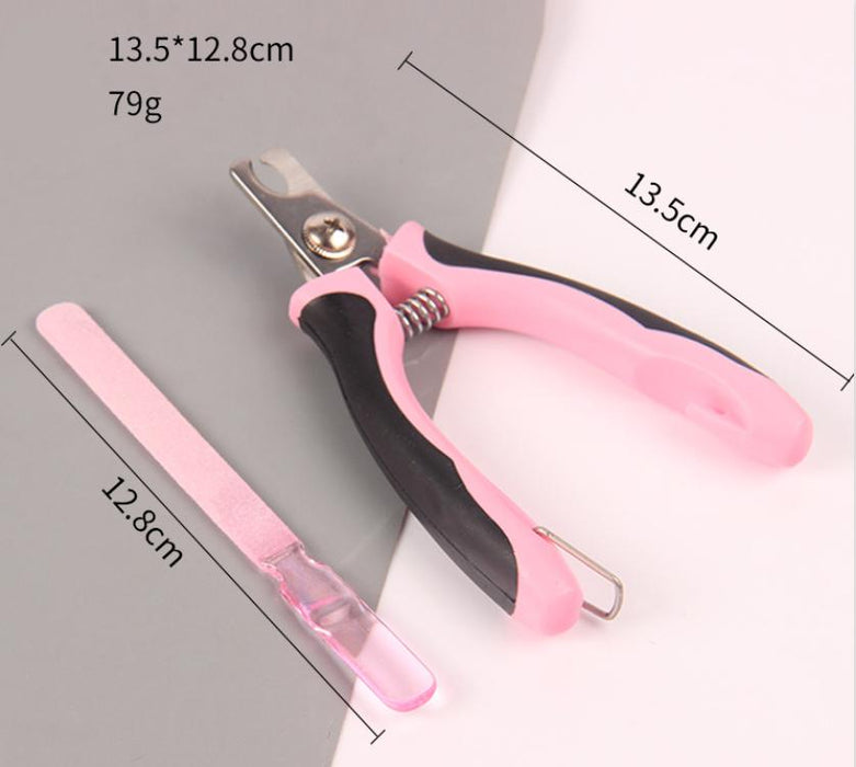 Pet nail scissors stainless steel with file