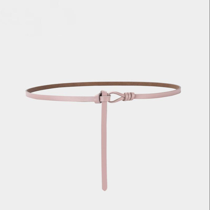 New Style Perforated Knotted Thin Belt, Versatile Small Suit Dress Accessories