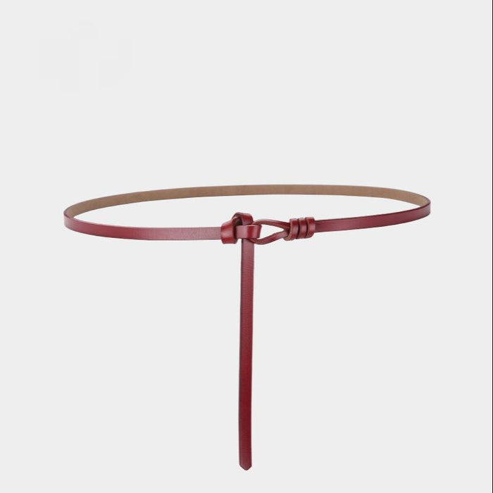 New Style Perforated Knotted Thin Belt, Versatile Small Suit Dress Accessories