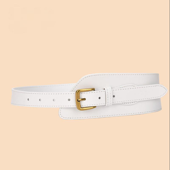 Fashionable Waistband with Coat Waist Closing Needle Buckle Real Leather Belt