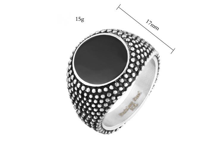 Black Retro Ring Men's Titanium Steel Jewelry