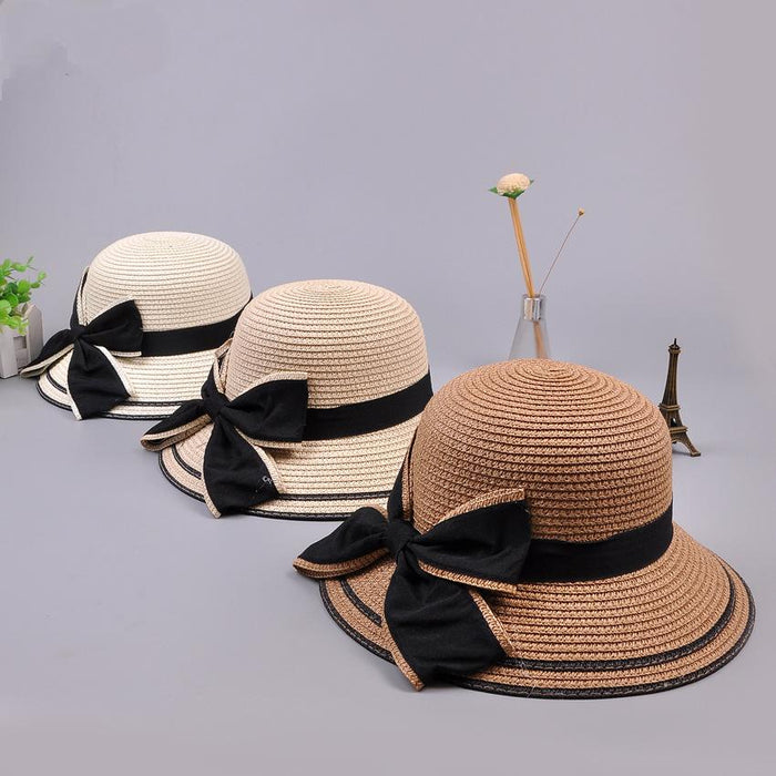 Summer Bow Princess Hat Parent-child Grass Bucket Hat