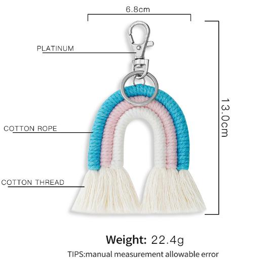 Bohemian Tassel Bag Pendant Hand Woven Rainbow Keychains