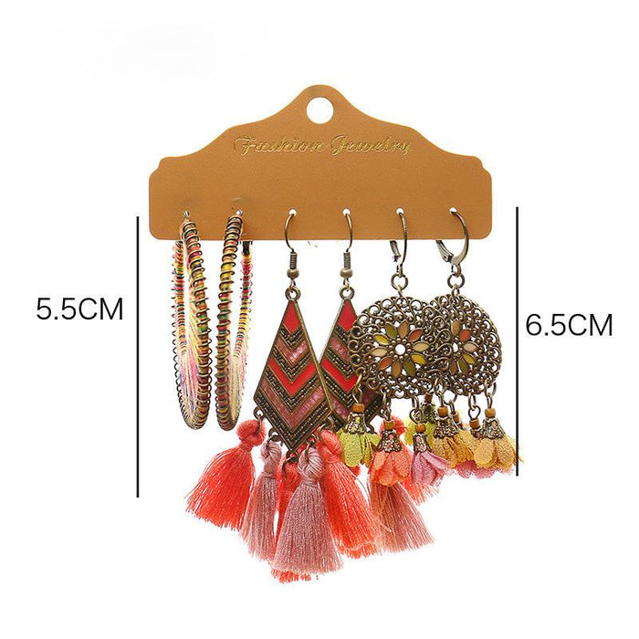 3 pairs/set Earrings Bohemian Style Jewelry X0X36211