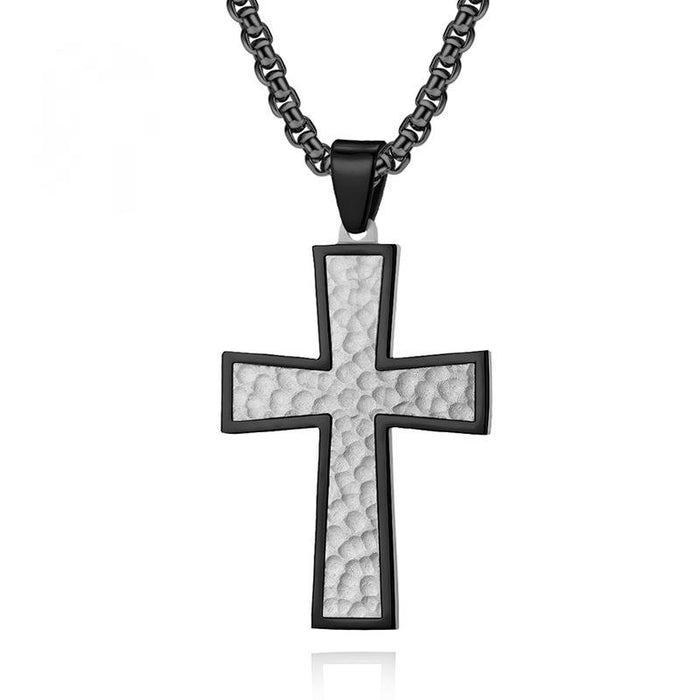 Men's Titanium Steel Hammer Pattern Pendant Necklace