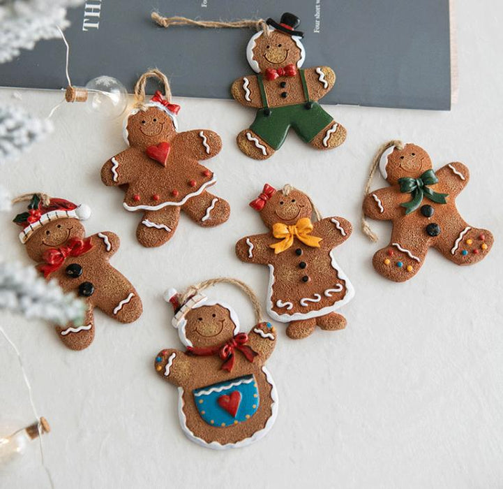 Resin Gingerbread Man Pendant Christmas Tree Decorative Ornaments