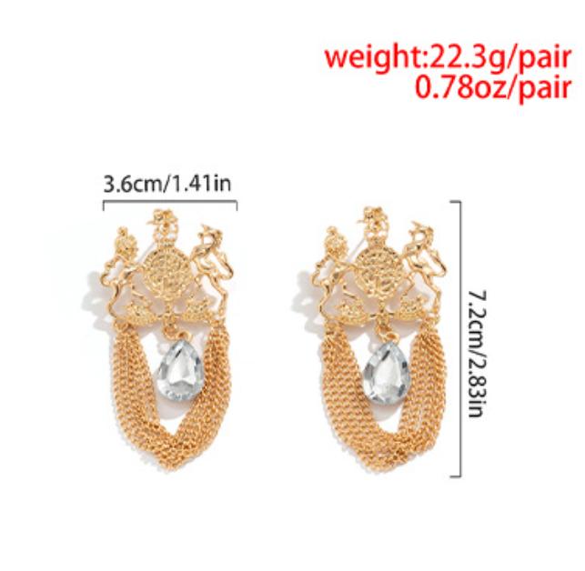 Court Style Water Drop Glass Earrings
