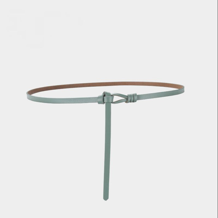 New Style Perforated Knotted Thin Belt, Versatile Small Suit Dress Accessories