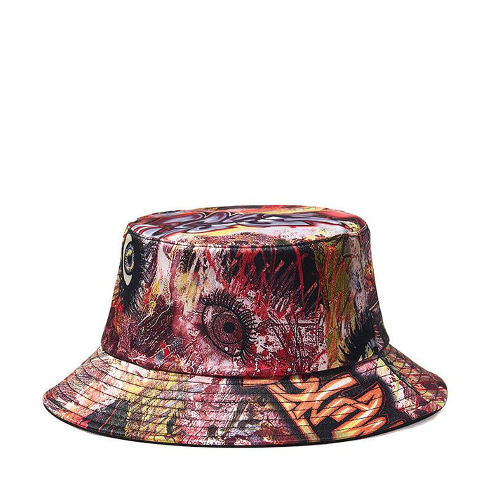 Outdoor Double-sided Graffiti Sunshade Hat Fisherman's Hat