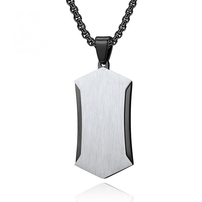 Creative Prismatic Double-layer Stainless Steel Pendant Necklace