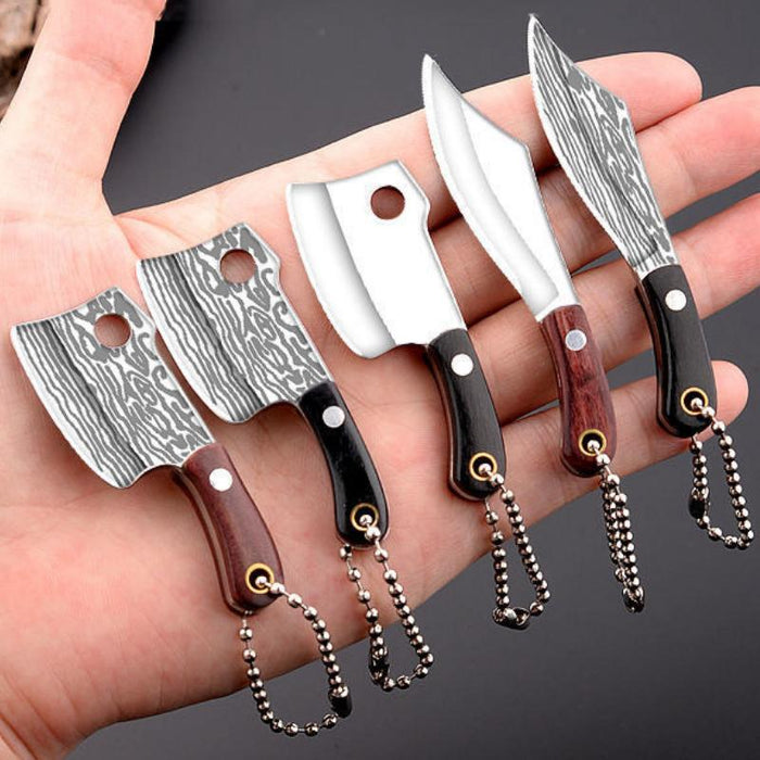 New Stainless Steel Knife Mini Vegetable Knife Keychains Pendant Portable Tool