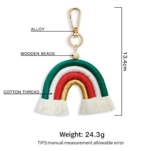 Hand Woven Fashion Tassel Rainbow Key Chain Pendant