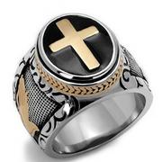 Creative Hand of God Cross Two Color Ring