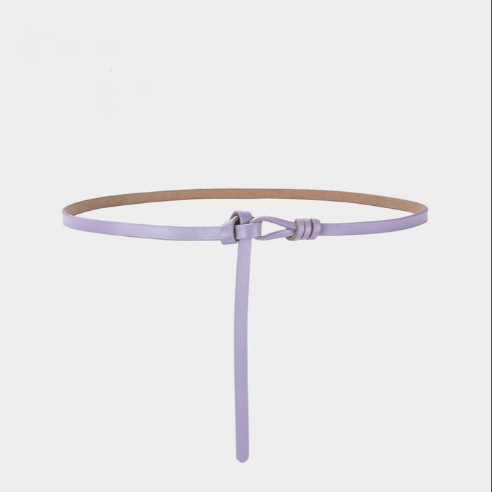 New Style Perforated Knotted Thin Belt, Versatile Small Suit Dress Accessories