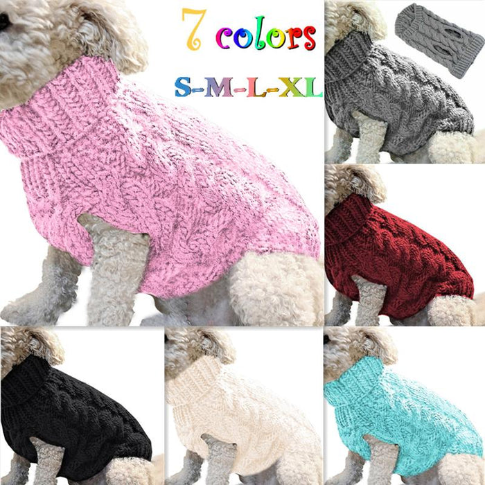 High collar knitted pet cat and dog clothes