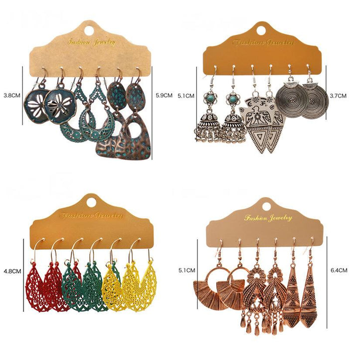 3 pairs/set Earrings Bohemian Style Jewelry X0X36218