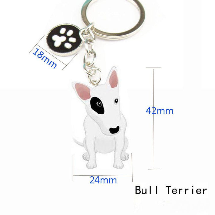 Multicolor Pet Dog Painted Zinc Alloy Keychain