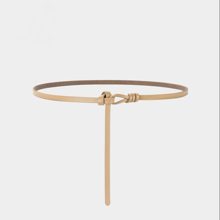 New Style Perforated Knotted Thin Belt, Versatile Small Suit Dress Accessories