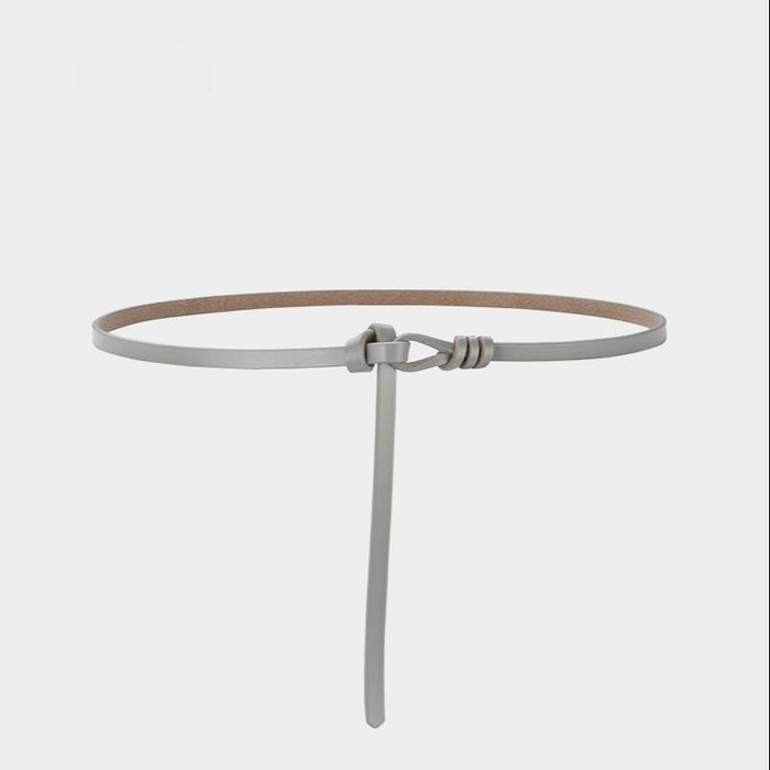 New Style Perforated Knotted Thin Belt, Versatile Small Suit Dress Accessories