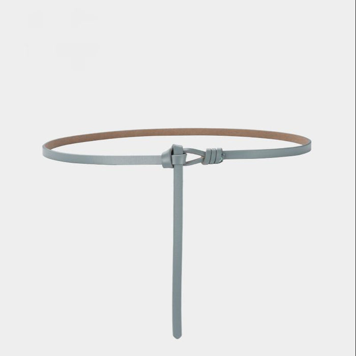 New Style Perforated Knotted Thin Belt, Versatile Small Suit Dress Accessories