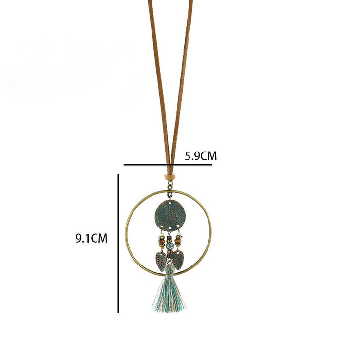 Bohemian Women's Sweater Chain Earring Necklace Set