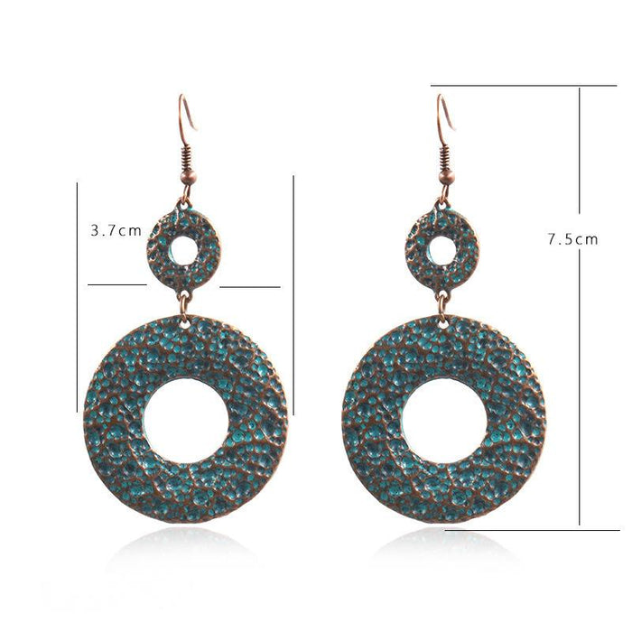 Bohemian Retro Ethnic Geometric Love Sweet Earrings