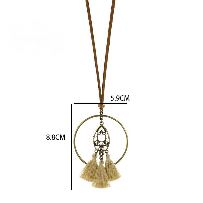 Bohemian Women's Sweater Chain Earring Necklace Set