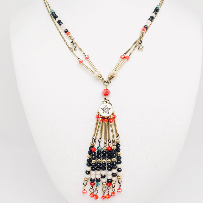 Bohemian Handmade Beaded Tassel Long Necklace