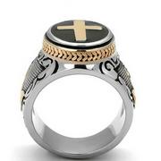 Creative Hand of God Cross Two Color Ring