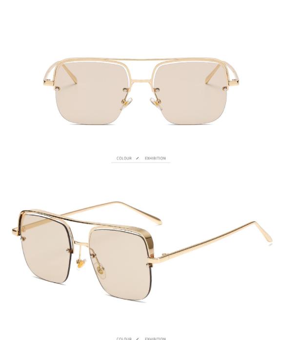 Fashionable Simple Decorative Plain Half Frame Sunglasses