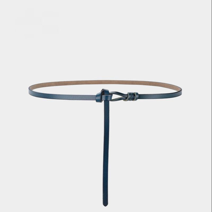 New Style Perforated Knotted Thin Belt, Versatile Small Suit Dress Accessories