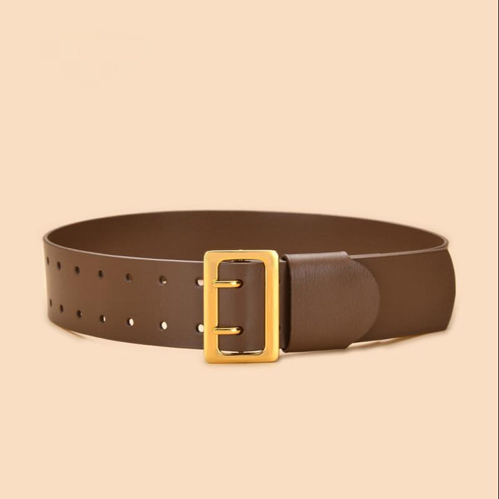 Women's Versatile Belt Wide Version with Skirt, Coat, Waist, Fashionable Real Belt