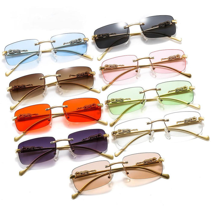 Cheetah frameless square Sunglasses