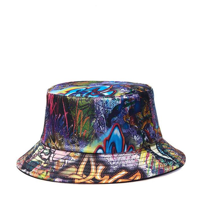 Street Hip Hop Sun Hat Graffiti Printed Fisherman Hat