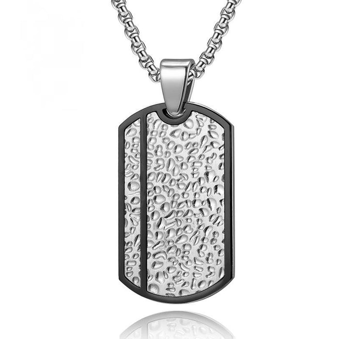 Men's Vintage Stainless Steel Moon Pattern Pendant Necklace