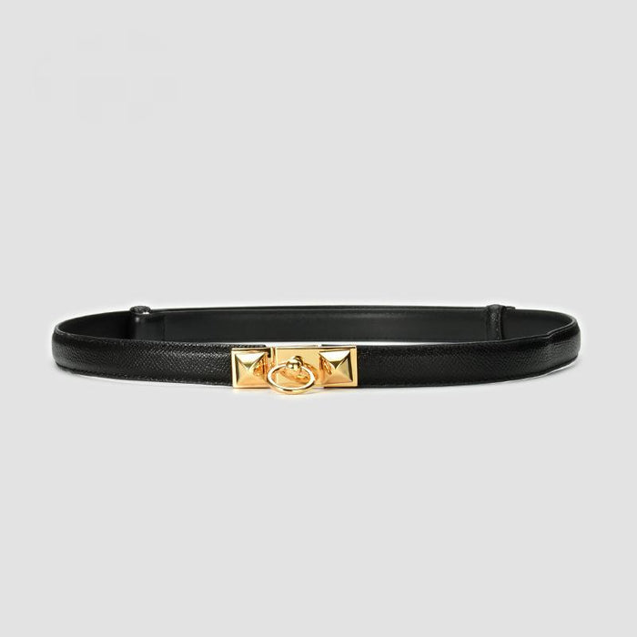 New Women's Leisure Leather Slim Elastic Thin Belt
